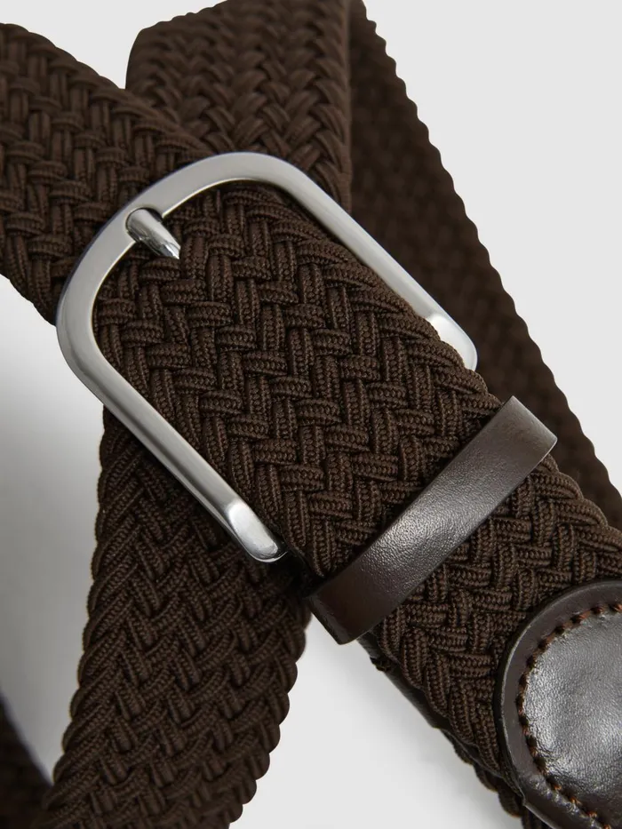 Men Reiss Belts Elmont Woven Belt Dark Brown