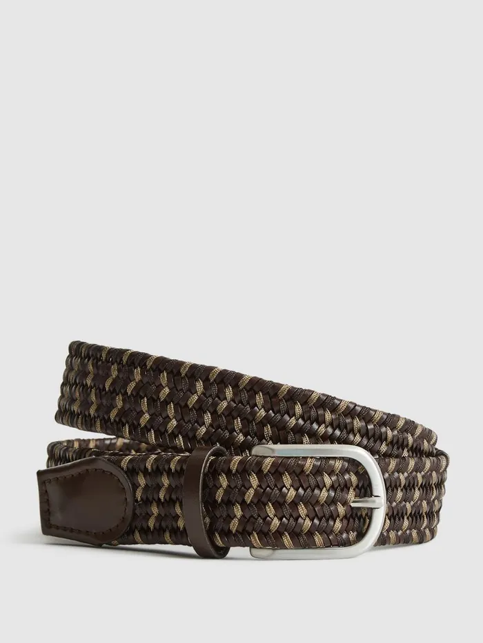 Men Reiss Belts Elmont Woven Belt Dark Brown