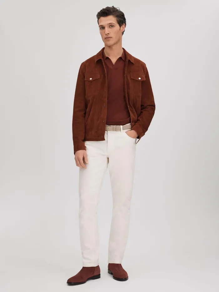 Men Reiss Boots Clay Suede ZipThrough Boots Rust