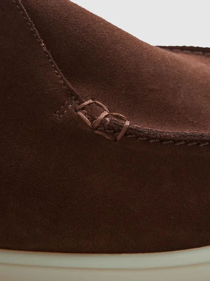 Men Reiss Boots Kason Mid Suede SlipOn Boots Brown