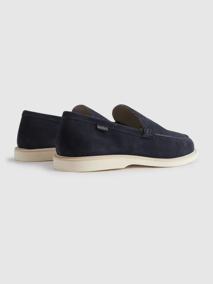 Men Reiss Brands Suede SlipOns Loafers Blue