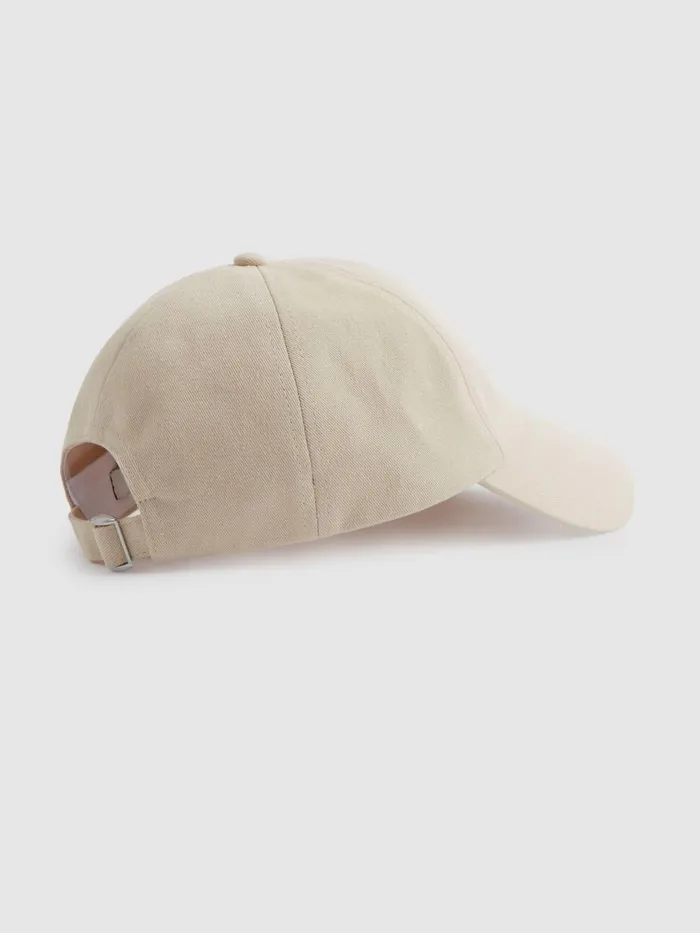 Men Reiss Hats Gloves and Scarves Felix Cotton Embroidered Baseball Cap Stone