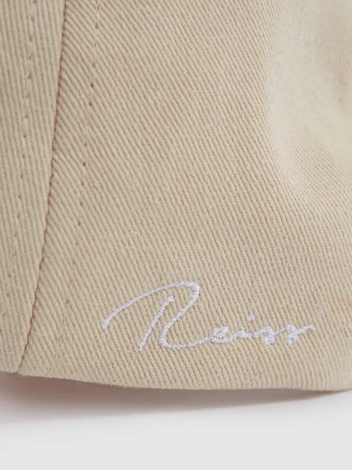 Men Reiss Hats Gloves and Scarves Felix Cotton Embroidered Baseball Cap Stone