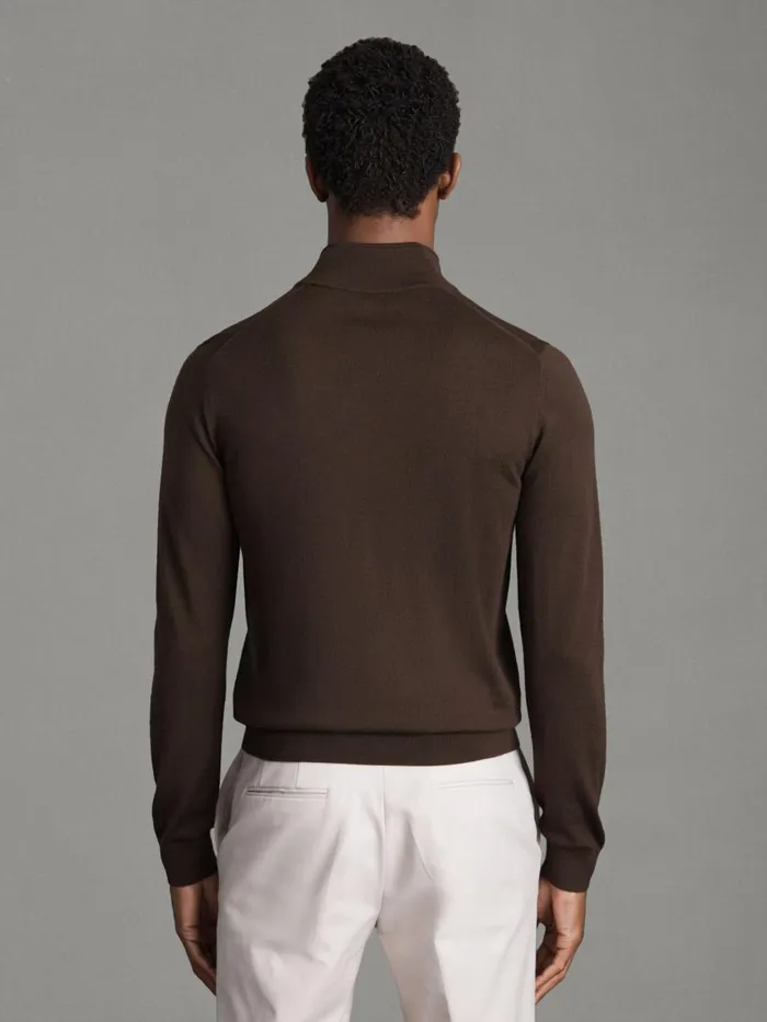 Men Reiss Knitwear Blackhall 2 Pack Two Pack Of Merino Wool ZipNeck Jumpers Bitter Chocolateanthracite