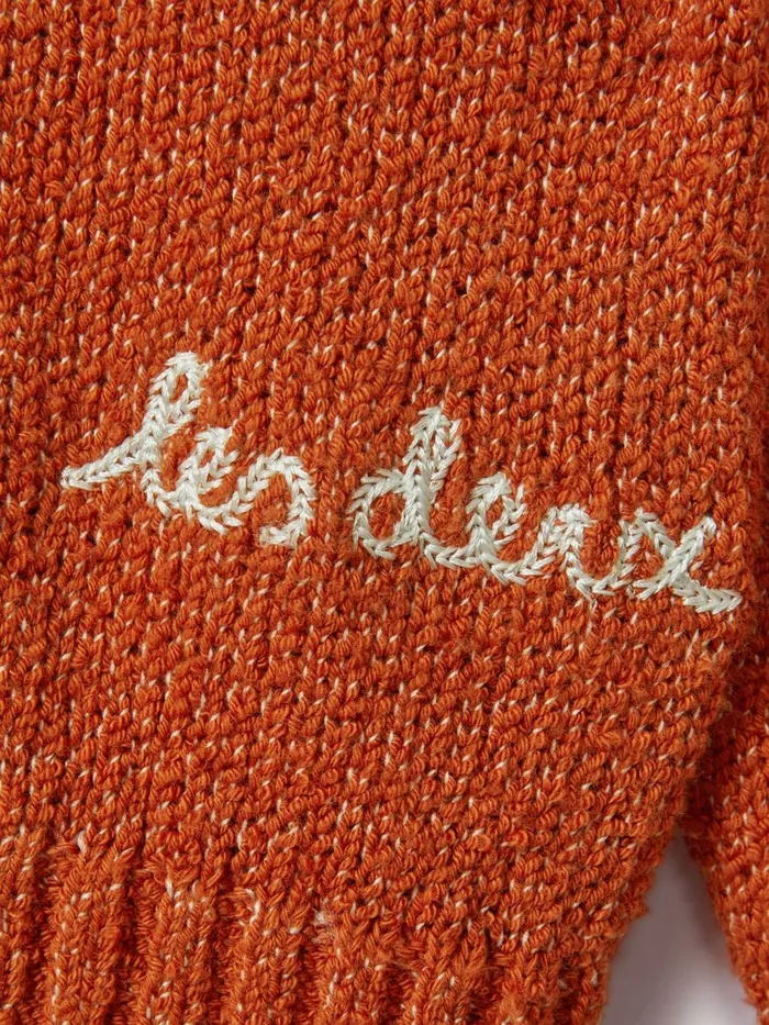 Men Reiss Knitwear Deux Boucle Crew Neck Jumper Terracotta