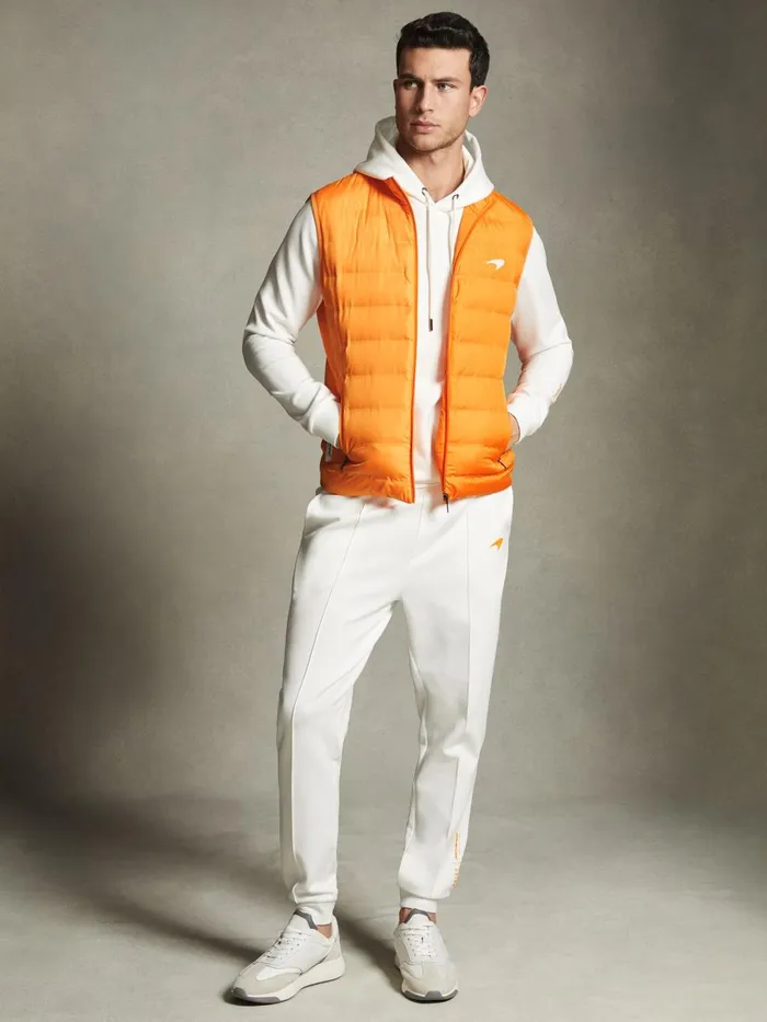 Men Reiss Outerwear and Coats F1 Hybrid Quilt And Knit Gilet Papaya