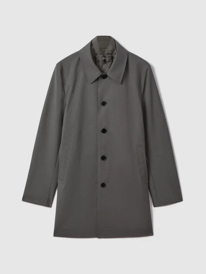 Men Reiss Outerwear and Coats Perrin Jacket With Removable FunnelNeck Insert Green