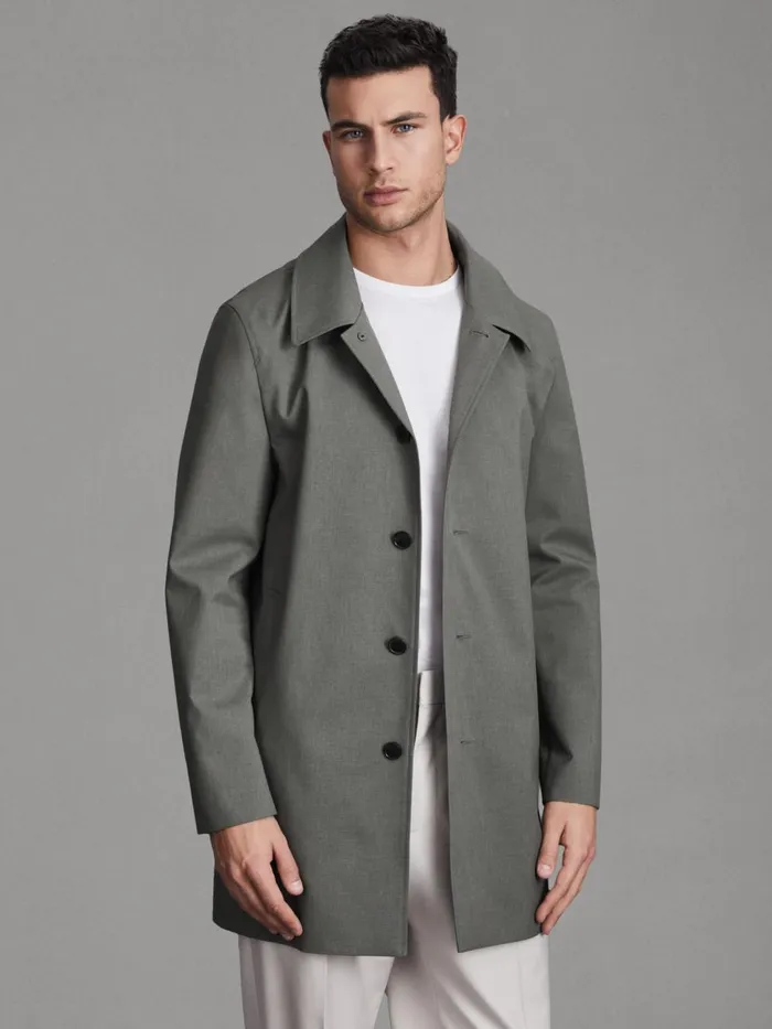 Men Reiss Outerwear and Coats Perrin Jacket With Removable FunnelNeck Insert Green