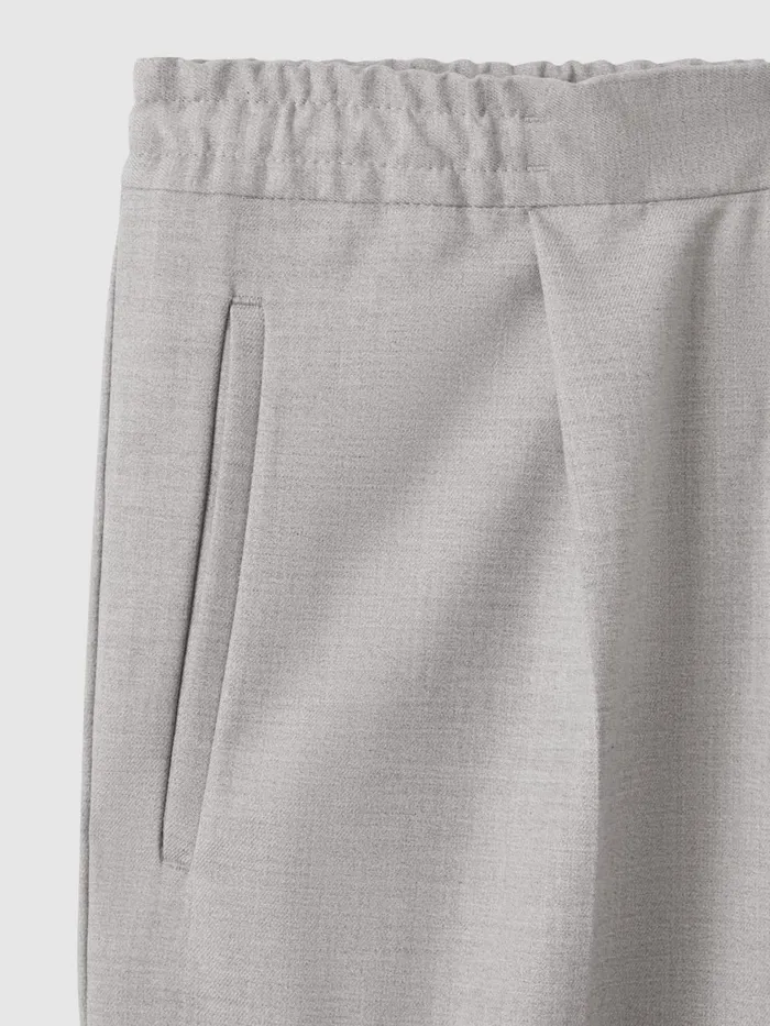 Men Reiss Pants Brighton Relaxed Drawstring Trousers With TurnUps Grey