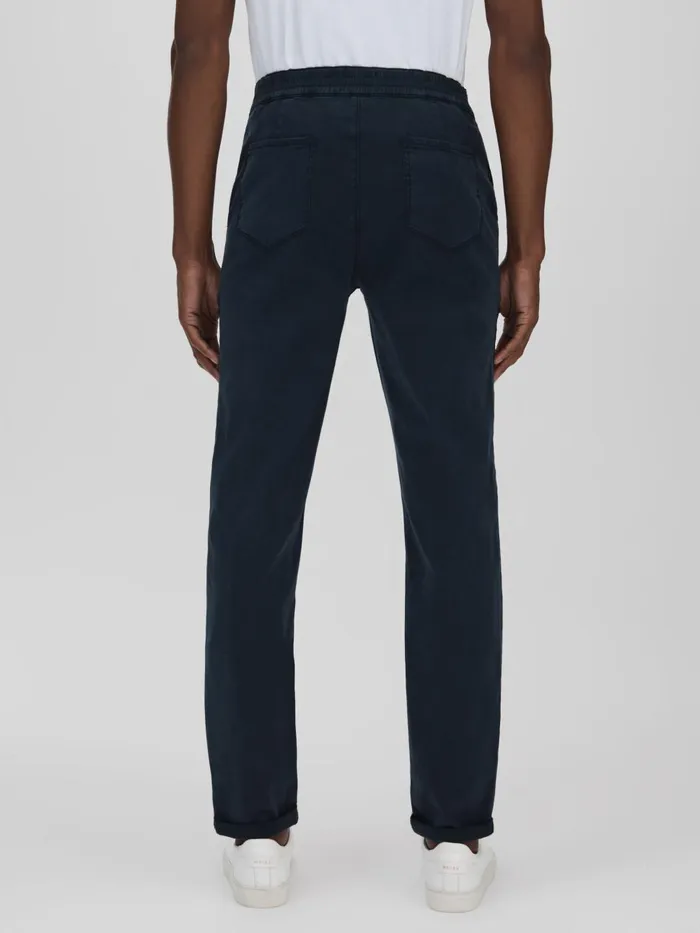 Men Reiss Pants Brushed Drawstring Trousers Vintage Deep Anchor