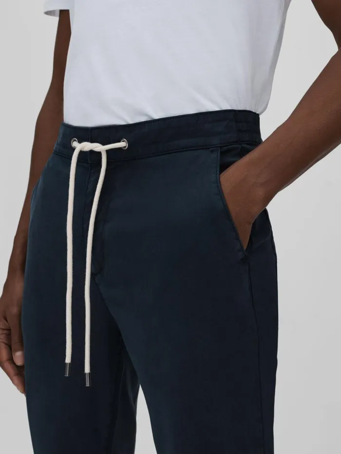 Men Reiss Pants Brushed Drawstring Trousers Vintage Deep Anchor