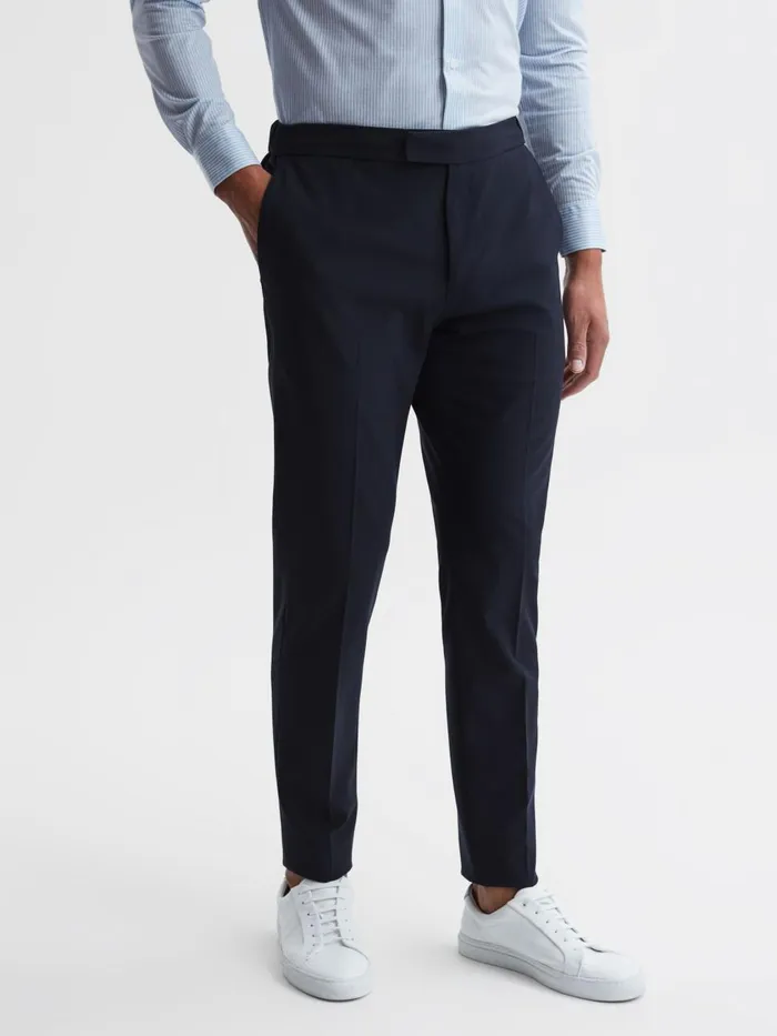 Men Reiss Pants Found Relaxed Drawstring Trousers Navy