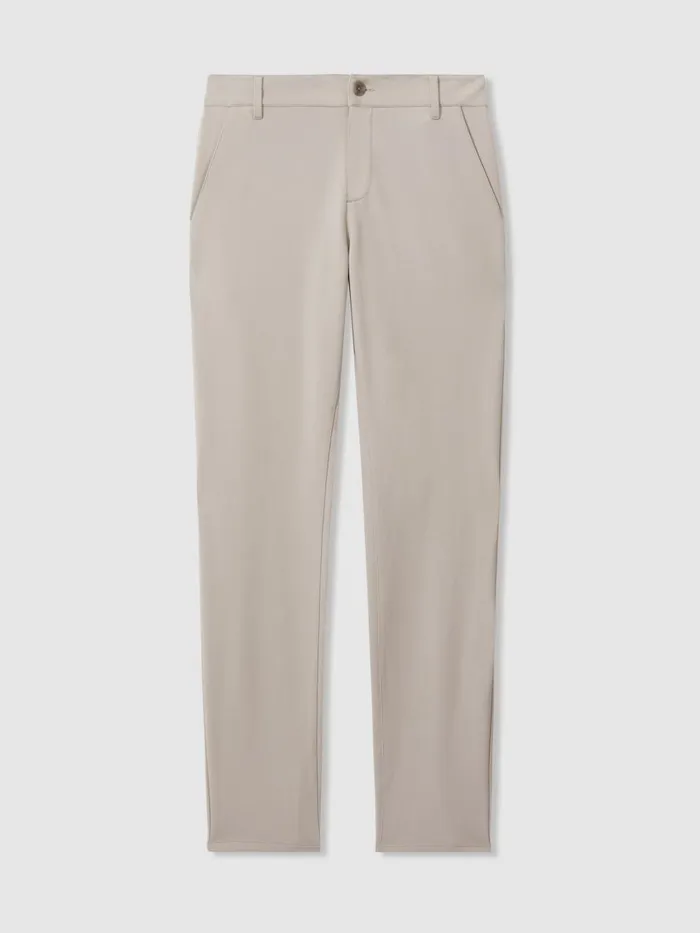 Men Reiss Pants Tapered Stretch Trousers Oyster