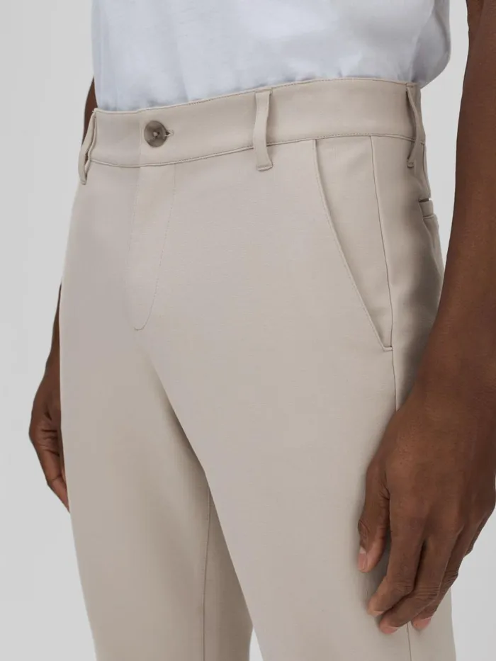 Men Reiss Pants Tapered Stretch Trousers Oyster