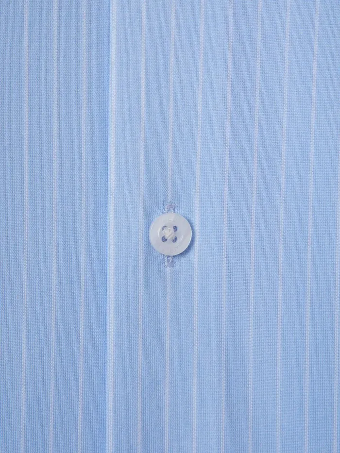 Men Reiss Shirts Fletcher Striped Cotton Blend Shirt Soft Bluewhite