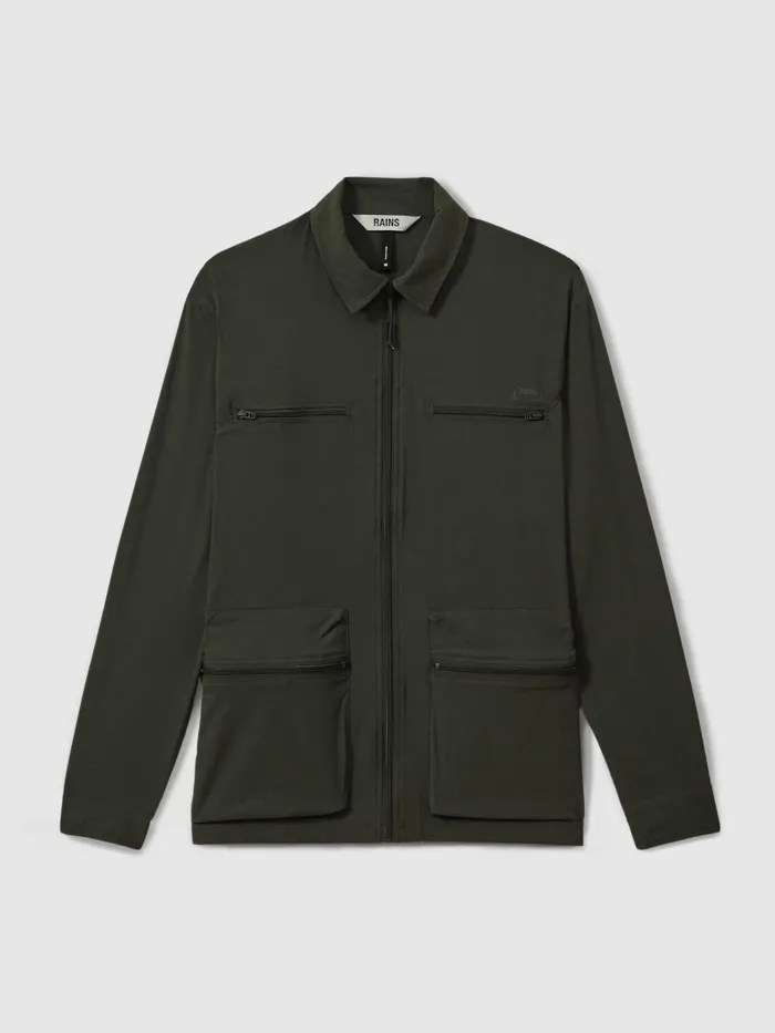 Men Reiss Shirts Utility Overshirt Green