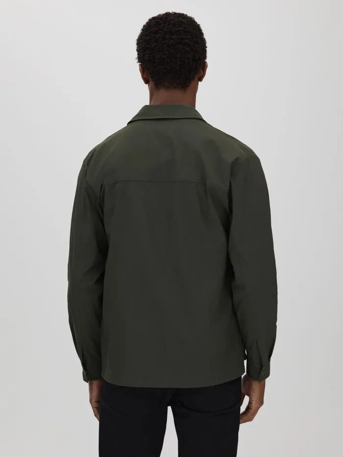 Men Reiss Shirts Utility Overshirt Green
