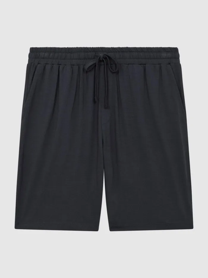 Men Reiss Shorts Walcot Jersey Drawstring Shorts Charcoal