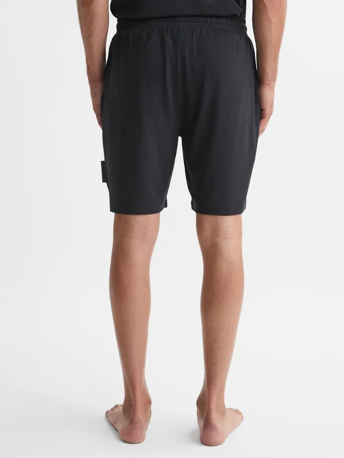 Men Reiss Shorts Walcot Jersey Drawstring Shorts Charcoal