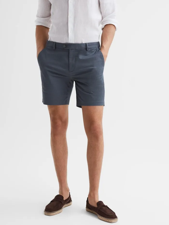 Men Reiss Shorts Wicket S Short Length Casual Chino Shorts Airforce Blue