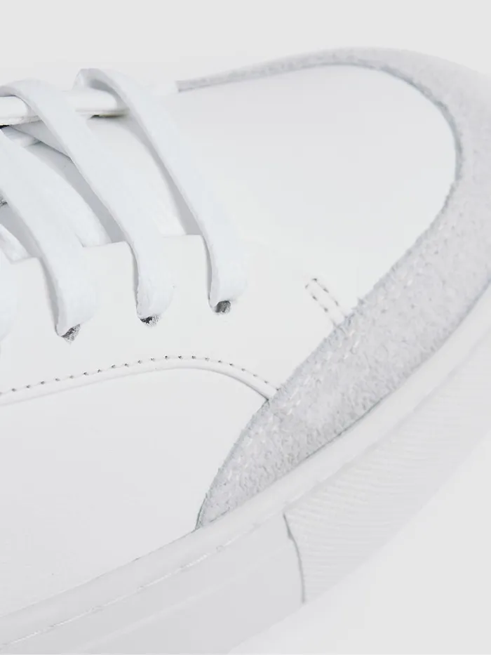 Men Reiss Sneakers Ashley Leather Low Top Trainers White