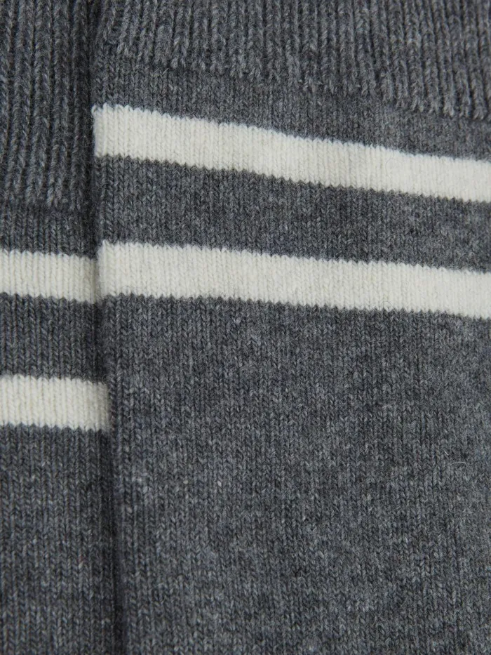 Men Reiss Socks and Underwear Alcott Wool Blend Striped Crew Socks Grey Melange