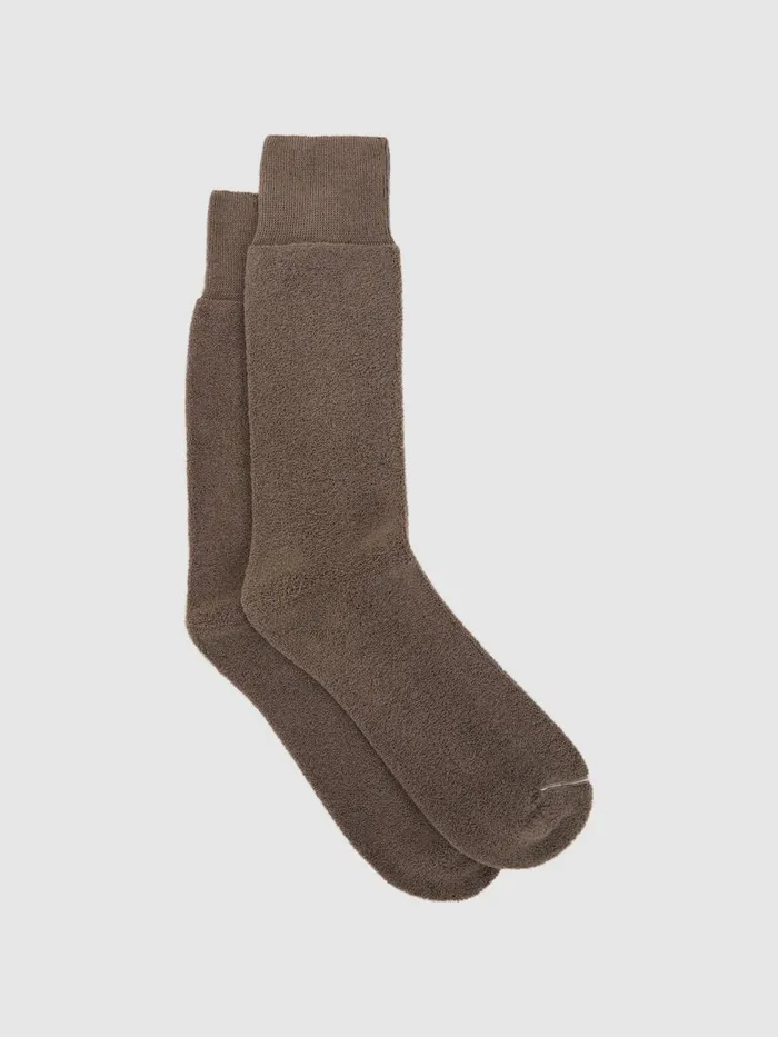 Men Reiss Socks and Underwear Alers Cotton Blend Terry Towelling Socks Taupe Melange Men Reiss Socks and Underwear Alers Cotton Blend Terry Towelling Socks Taupe Melange