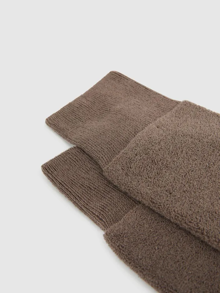 Men Reiss Socks and Underwear Alers Cotton Blend Terry Towelling Socks Taupe Melange
