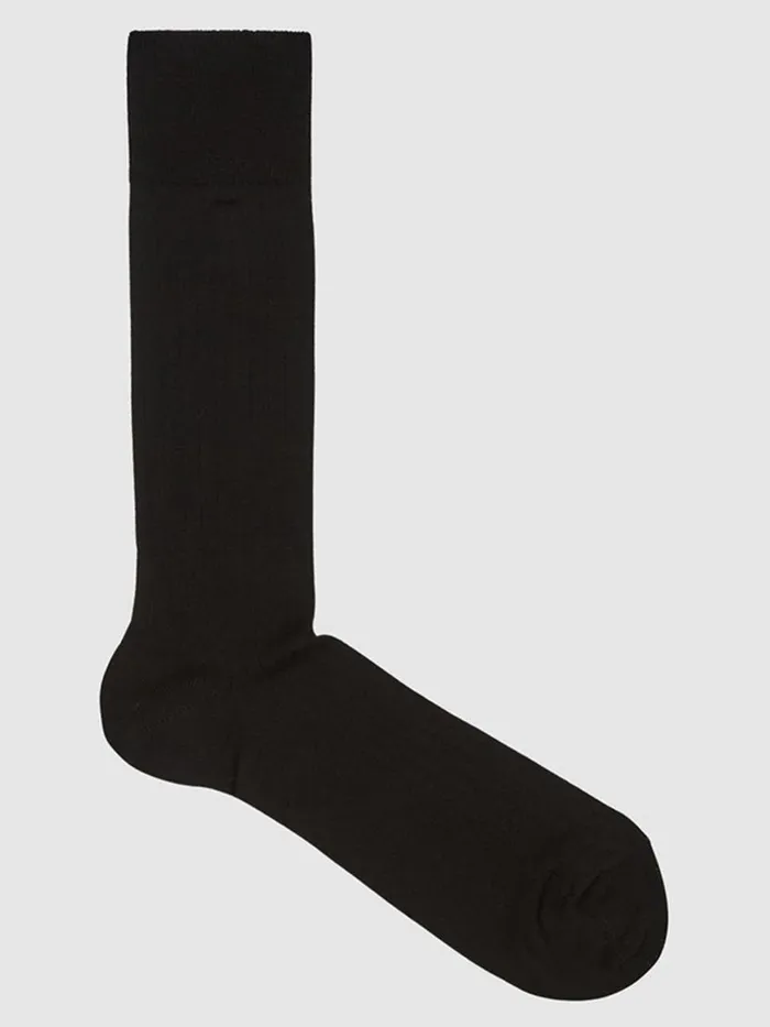 Men Reiss Socks and Underwear Fela Ribbed Socks Black