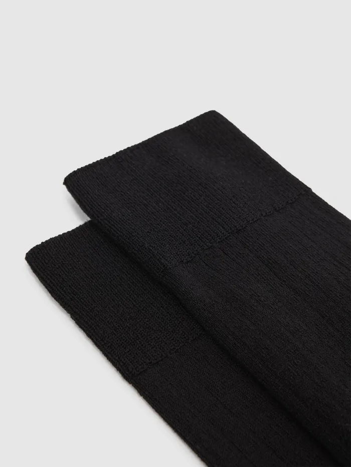 Men Reiss Socks and Underwear Fela Ribbed Socks Black