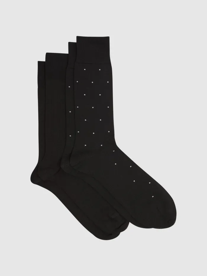 Men Reiss Socks and Underwear Graham 2 Pack Of Socks Black