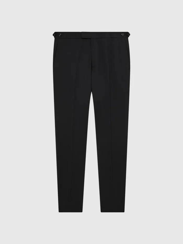 Men Reiss Suits and Tailoring Pray Slim Fit Wool Blend Trousers Black