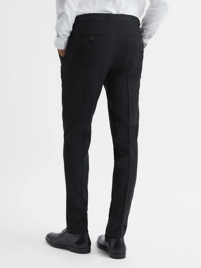 Men Reiss Suits and Tailoring Pray Slim Fit Wool Blend Trousers Black