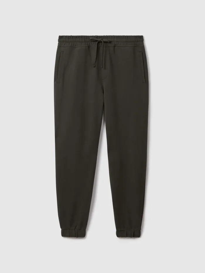Men Reiss Sweats Hoodies and Joggers Ali Fleece Lined Cotton Joggers Khaki
