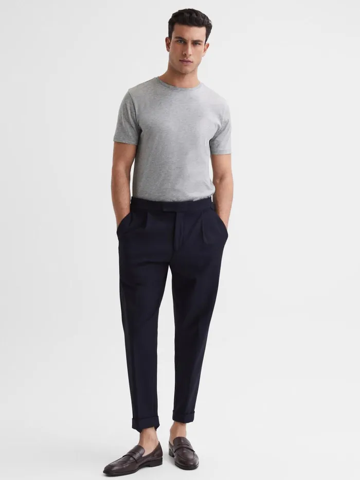 Men Reiss TShirts Bless Marl Crew Neck TShirt Grey Marl