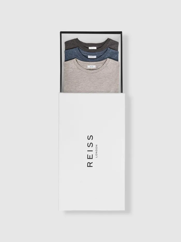 Men Reiss TShirts Bless Three Pack Of Crew Neck Tshirts Multi Melange