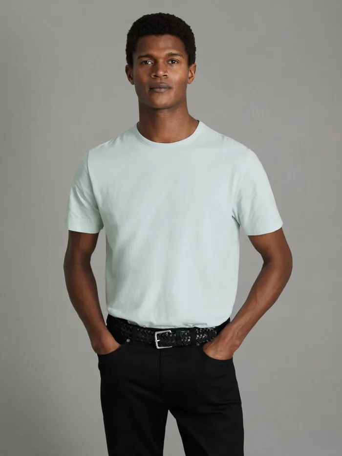 Men Reiss TShirts Melrose Cotton Crew Neck TShirt Mint