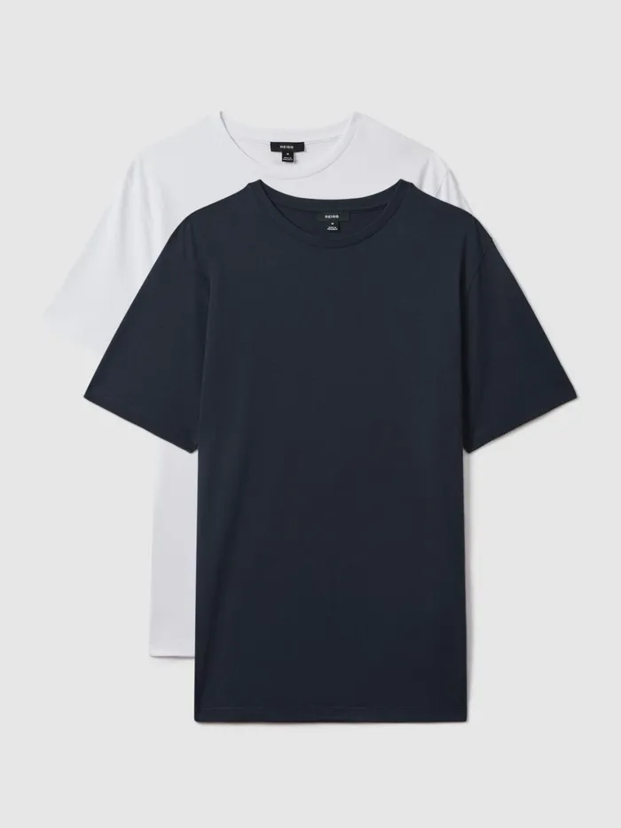 Men Reiss TShirts Mikan Pack Of Two CrewNeck TShirts Navywhite