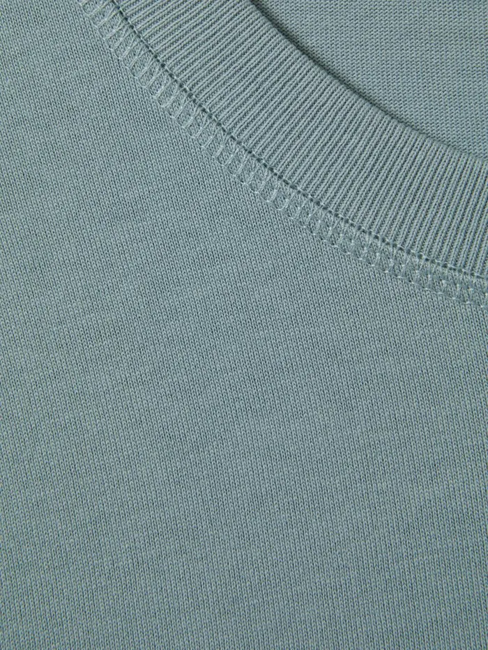 Men Reiss TShirts Tate Oversized Garment Dye TShirt Faded Denim