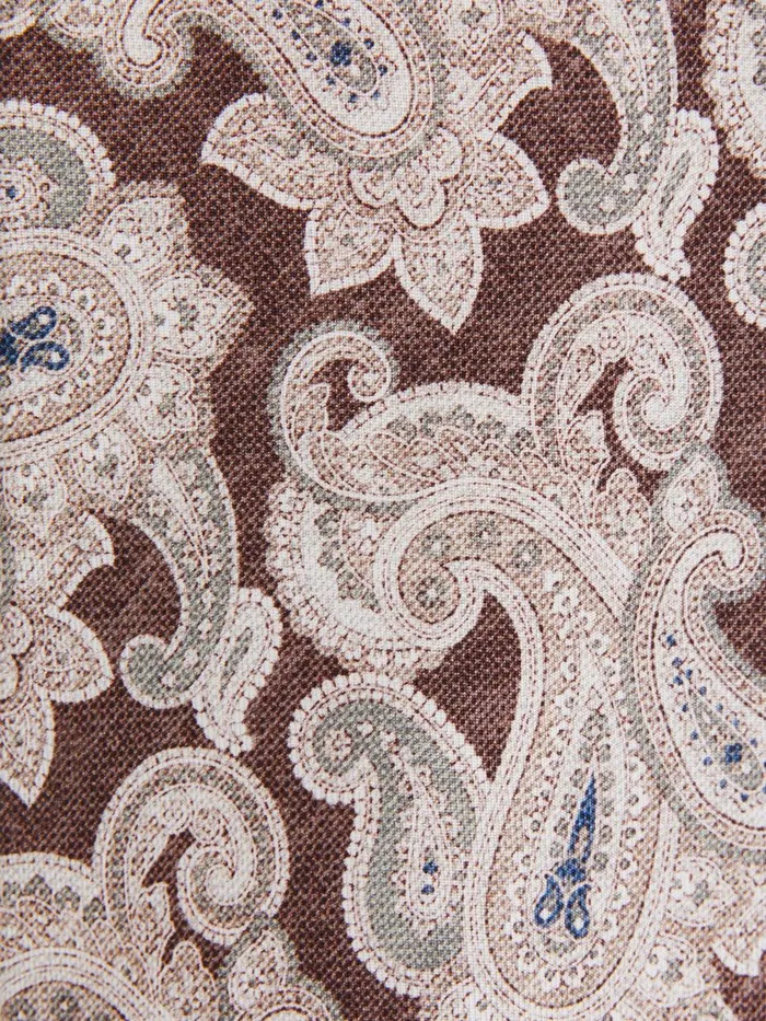 Men Reiss Ties and Pocket Squares Giovanni Silk Paisley Print Tie Tobaccooatmeal