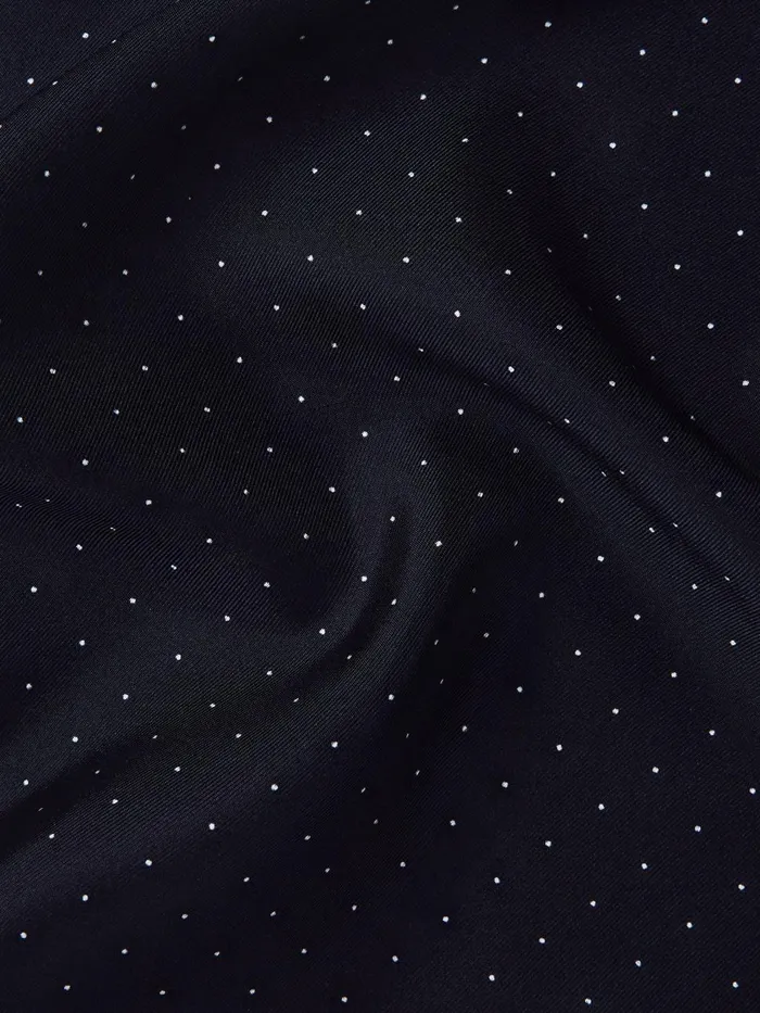 Men Reiss Ties and Pocket Squares Liam Polka Dot Silk Pocket Square Navy