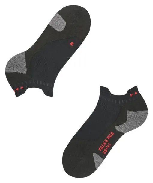 Men RU5 Race Invisible Men Running No Show Socks Black FALKE Running Socks