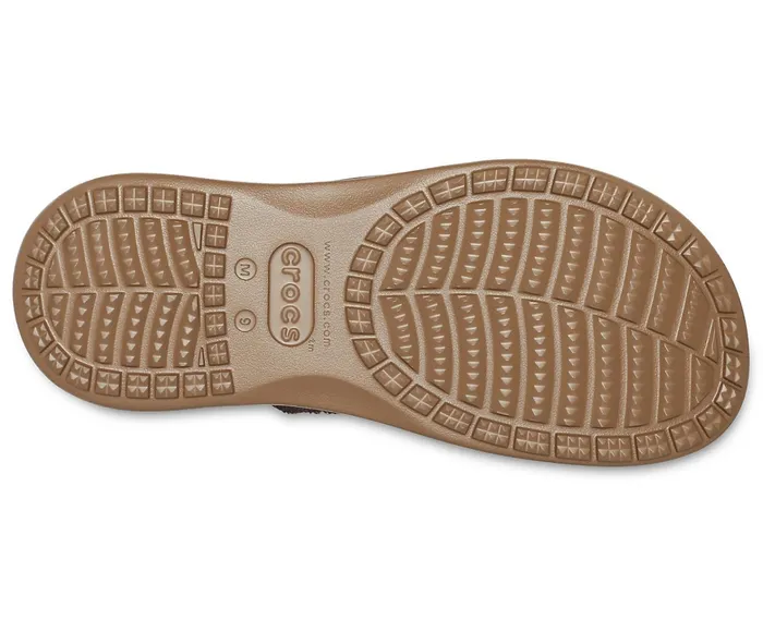 Men Santa Cruz Canvas Flip Espresso Khaki Crocs Sandals