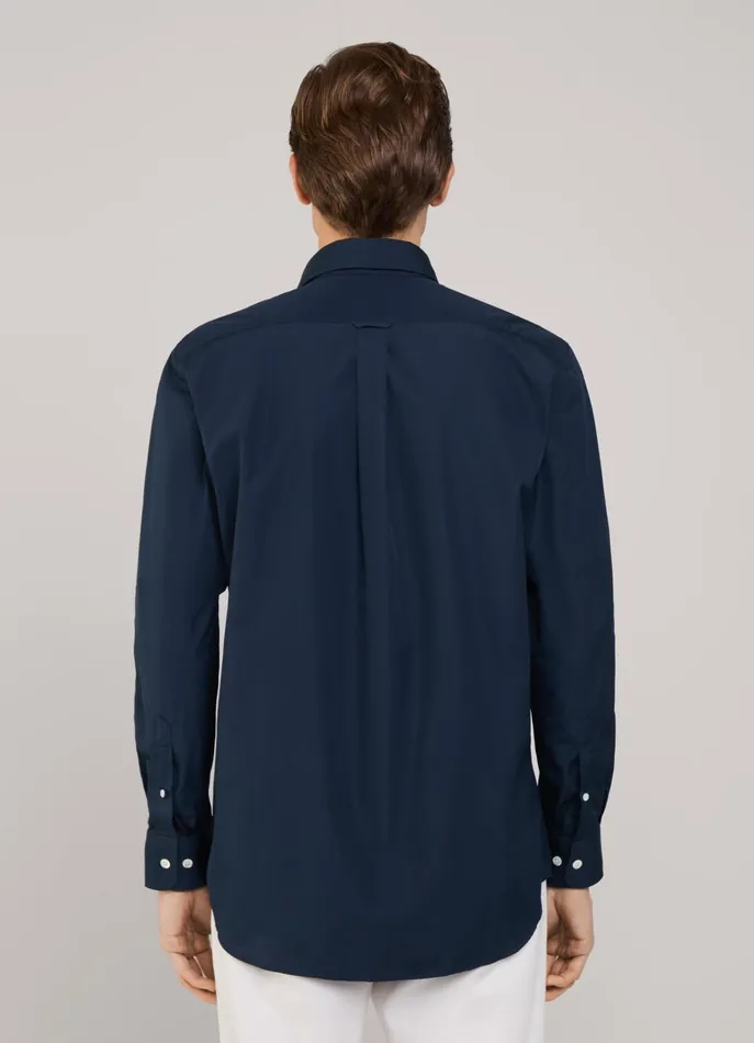 Men Shirts Faonnable Regular Fit 120 Thread Count Poplin Shirt Marine Blue