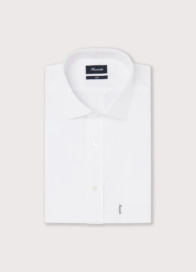 Men Shirts Faonnable Regular Fit 120 Thread Count Poplin Shirt White