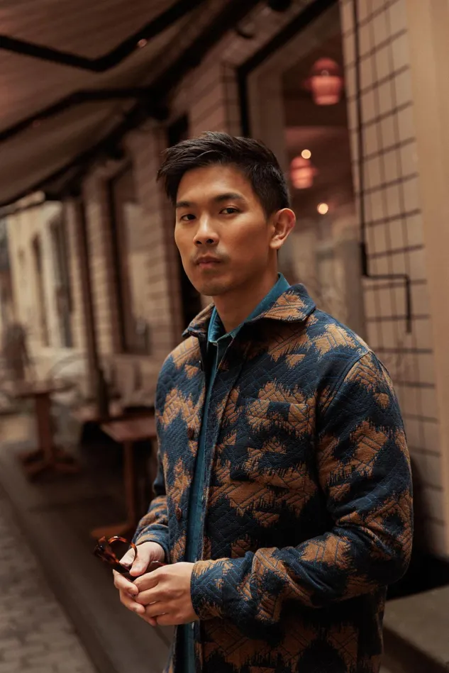 Men Shirts MOS MOSH MMGDavid Harlekin Shirt Indigo Blue