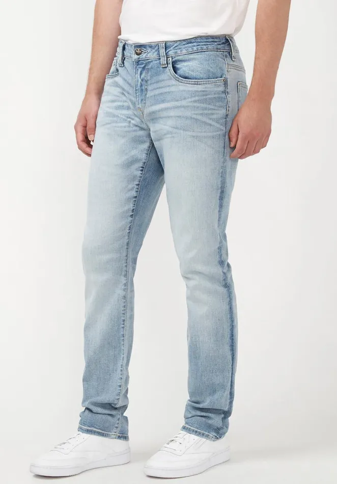 Men Slim Ash Acid Wash Jeans Indigo Buffalo David Bitton Slim Ash