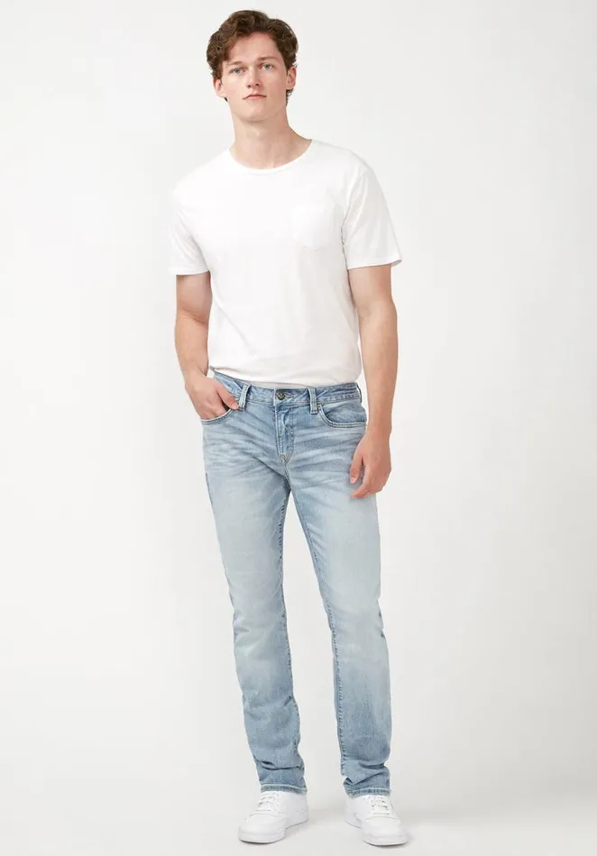 Men Slim Ash Acid Wash Jeans Indigo Buffalo David Bitton Slim Ash