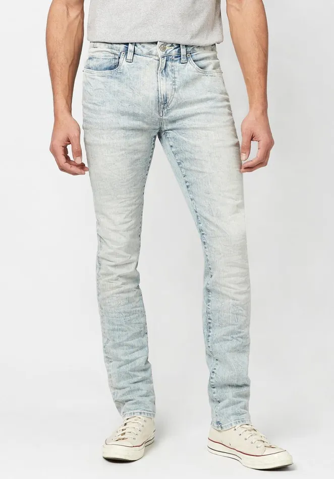 Men SLIM ASH Crinkled And Worn Jeans Indigo Buffalo David Bitton Slim Ash