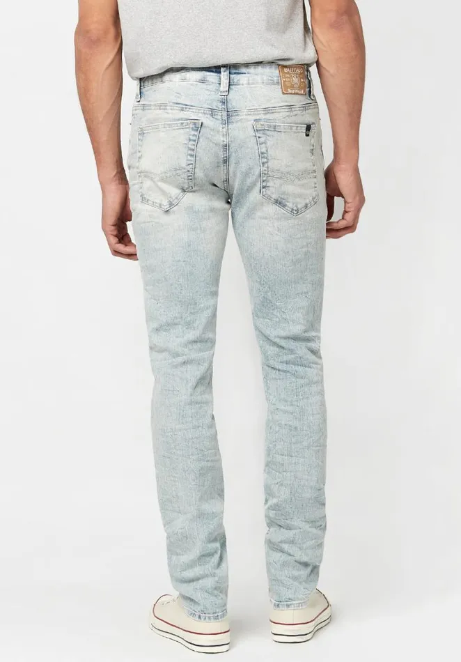Men SLIM ASH Crinkled And Worn Jeans Indigo Buffalo David Bitton Slim Ash